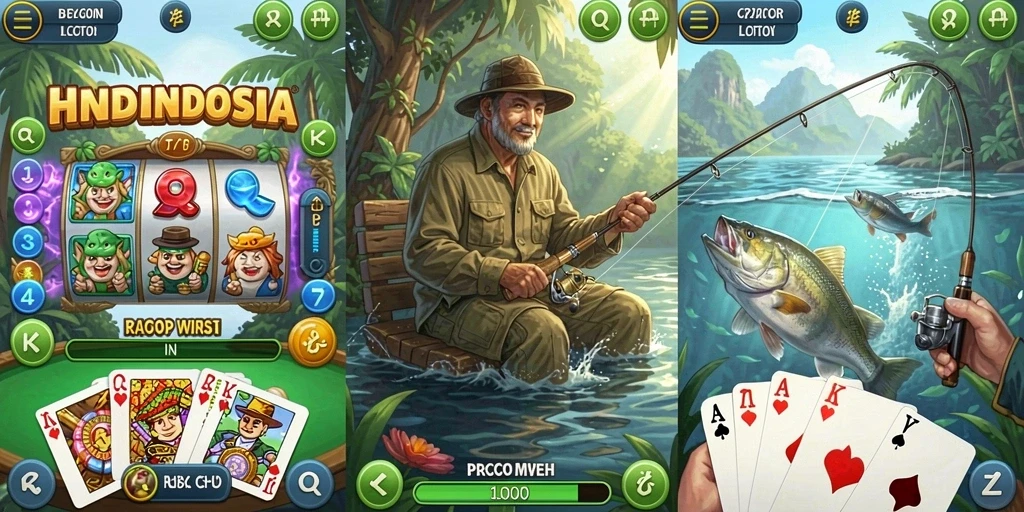 Screenshot menunjukkan tampilan menu utama HARTASPIN dengan desain yang menarik.