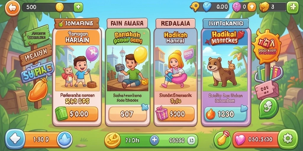 Tampilan utama aplikasi dengan pilihan permainan yang menarik.